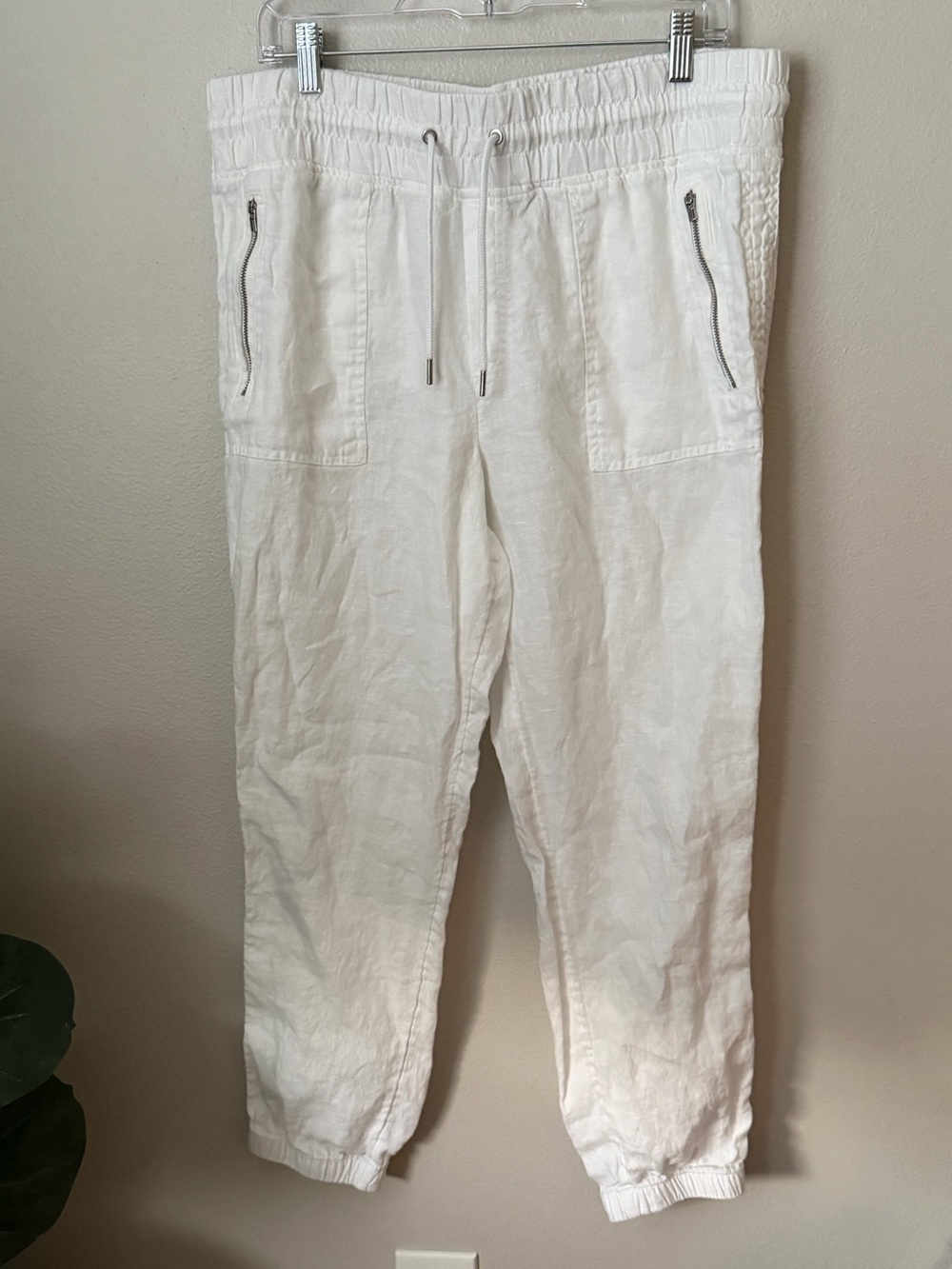 Athleta Women’s Cabo Linen Jogger White Womens Sz 14 Coastal Lagenlook - Picture 2 of 6